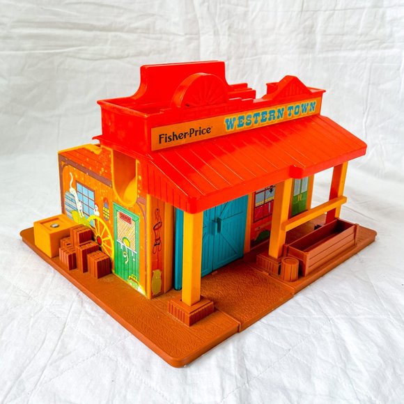 Vintage 1982 Fisher Price Play Family Little People Western Town Set #934 - Picture 6 of 11